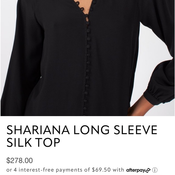100% Silk Shariana Joie Long Sleeve Blouse - Picture 2 of 6